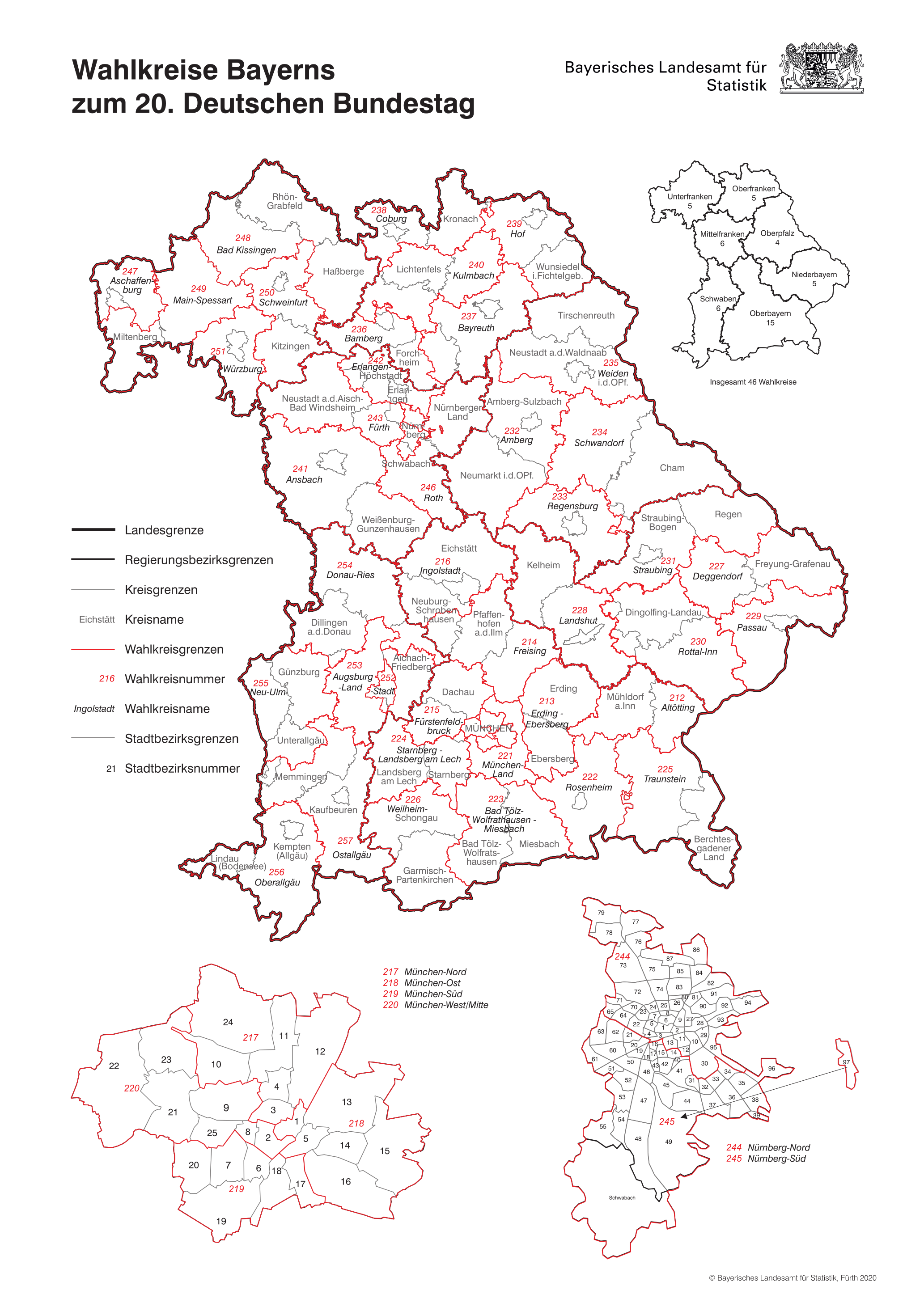 Darstellung zur Einteilung der Wahlkreise